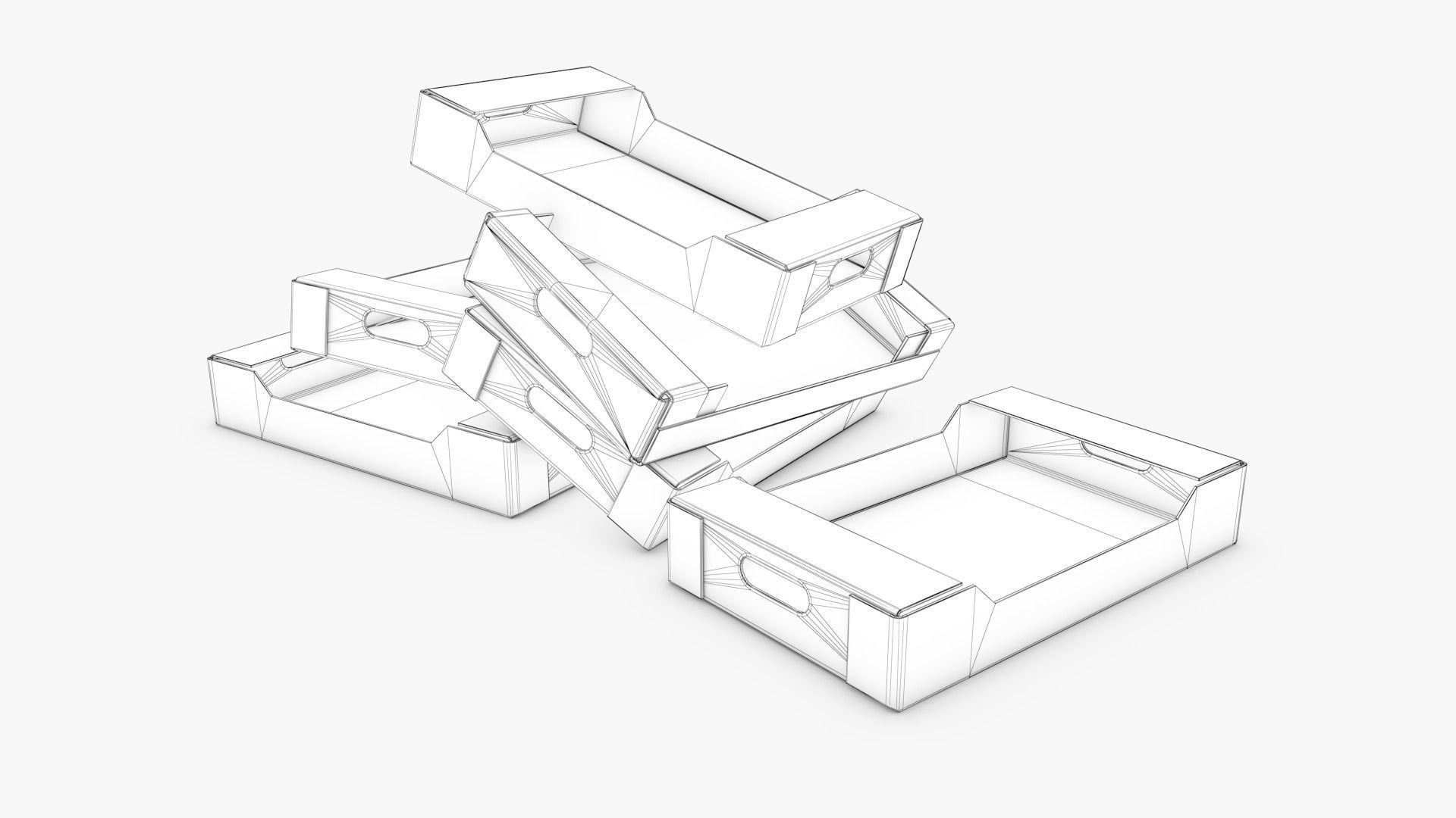 cardboard Fruit box Low-poly 3D model_8