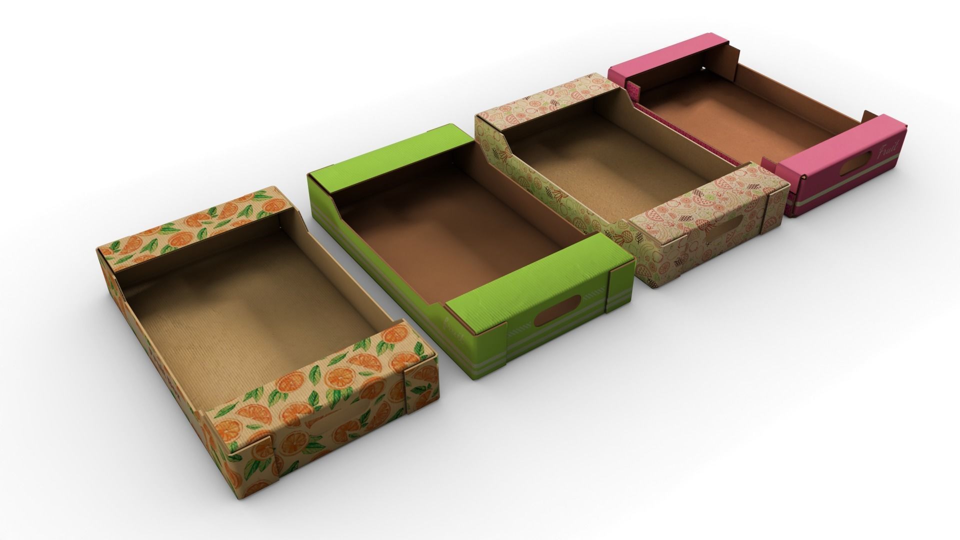 cardboard Fruit box Low-poly 3D model_3