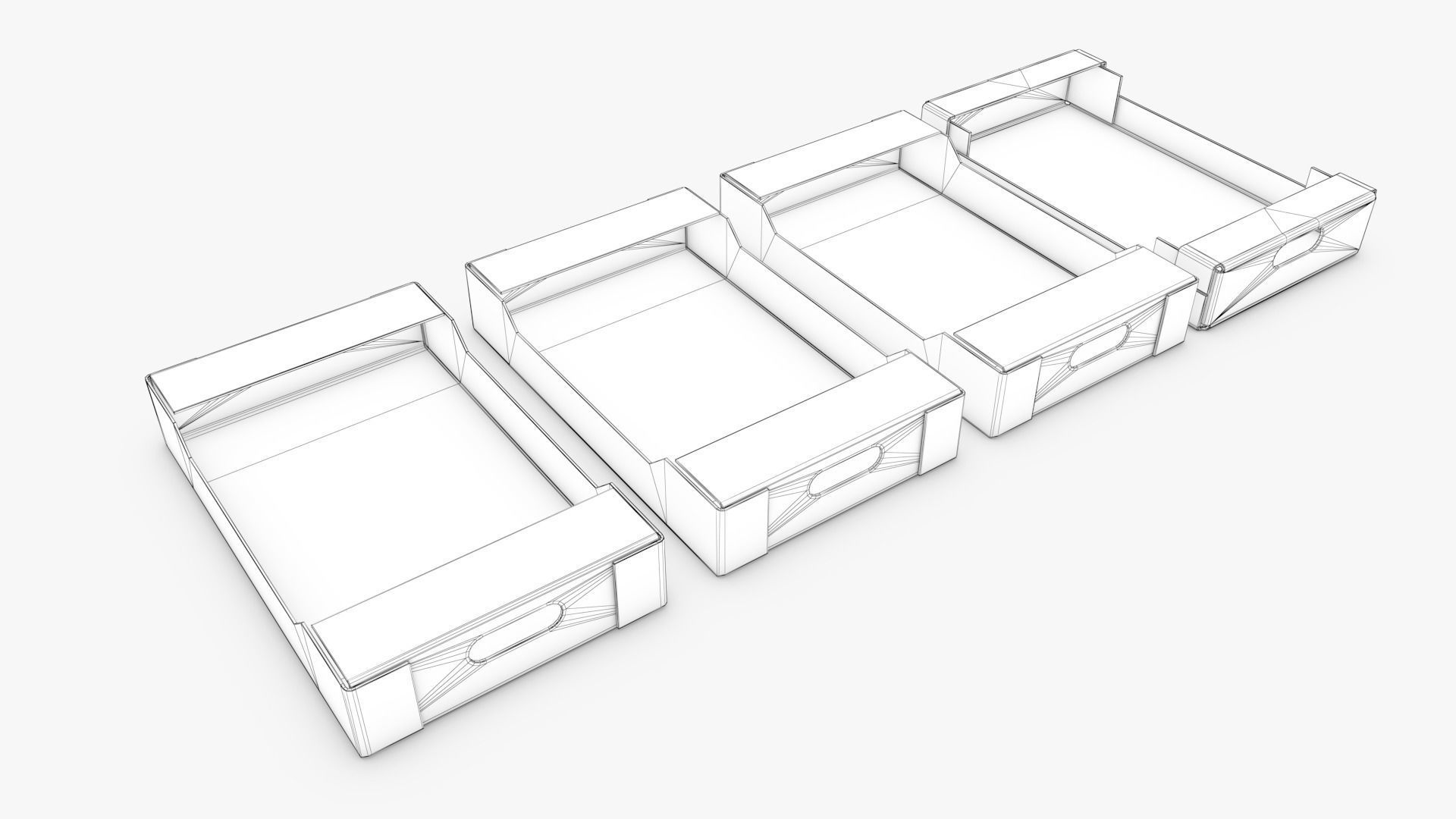 cardboard Fruit box Low-poly 3D model_9