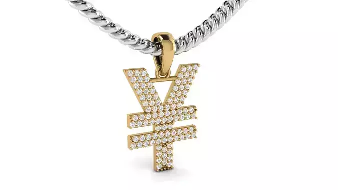 Yen Currency Diamond Pendant 3D print model