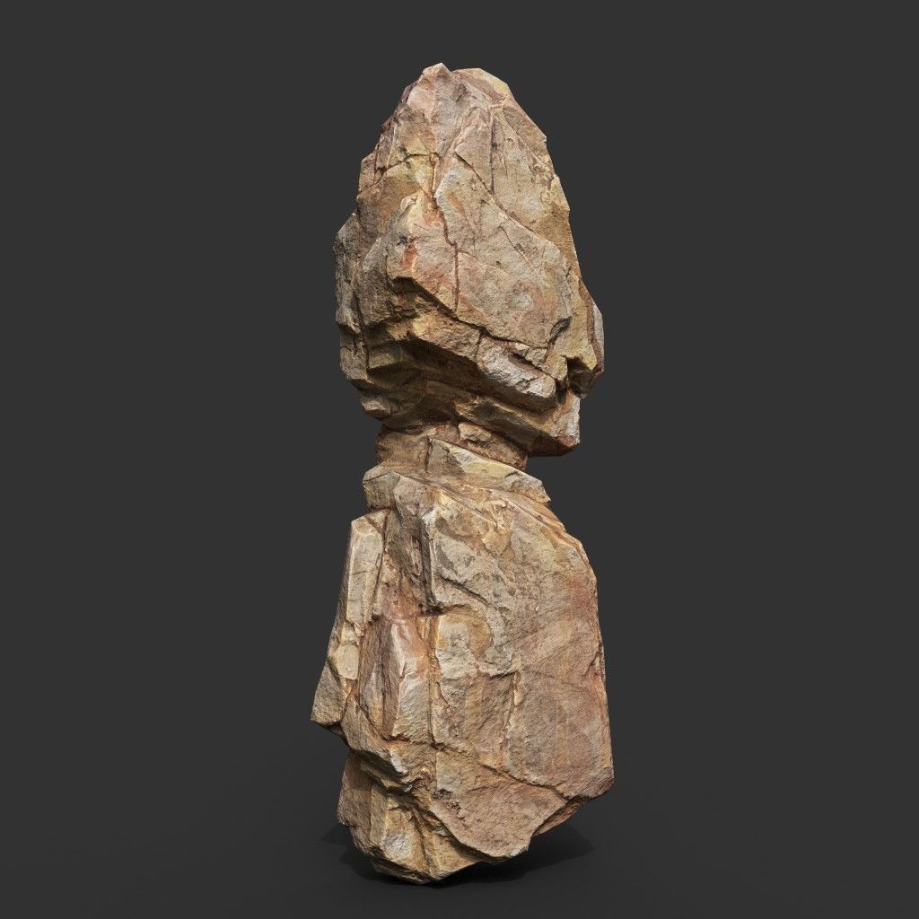 Yellow Vertical Rock Modular 221120 - Ultra HD 16K Texture Low-poly 3D model_13