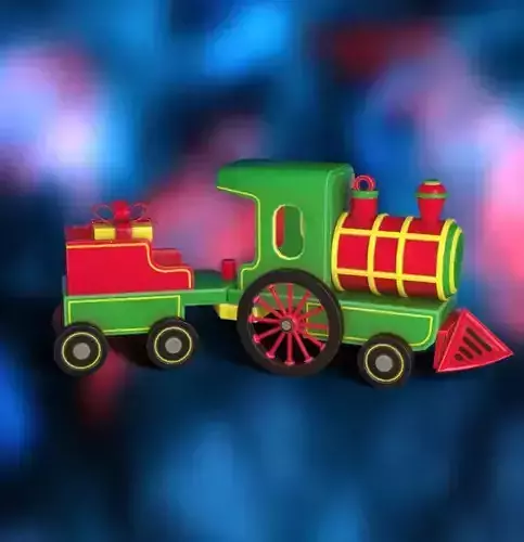 stylized toy train christmas