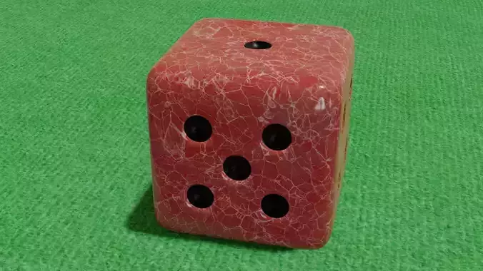 Dice 3D model on grass