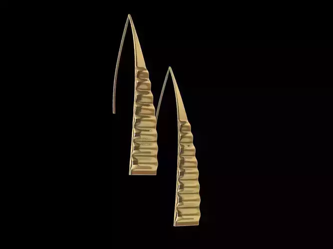 contemporary designer earrings 3D print model