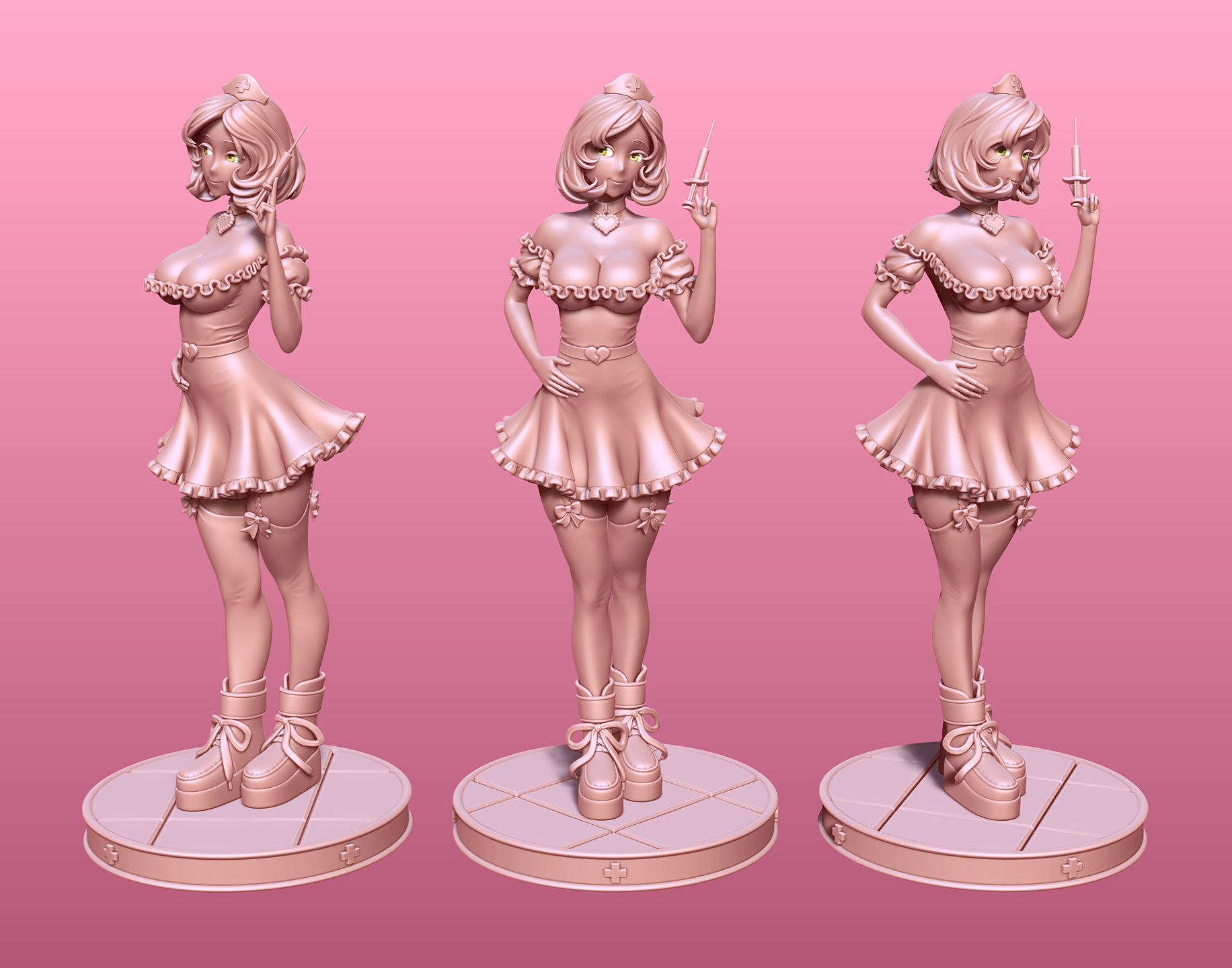 Nurse Anime Figurine 3D print model_6
