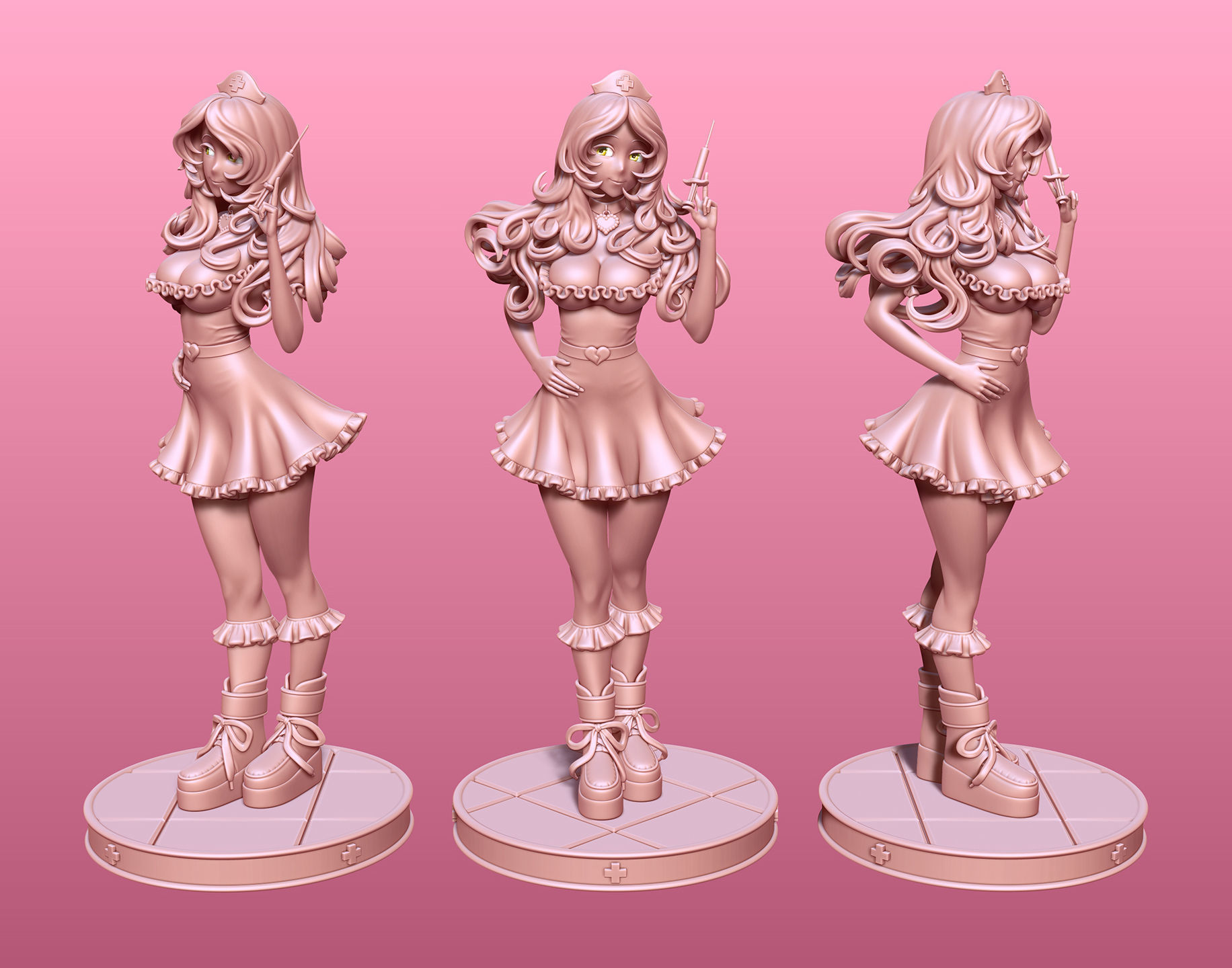 Nurse Anime Figurine 3D print model_4