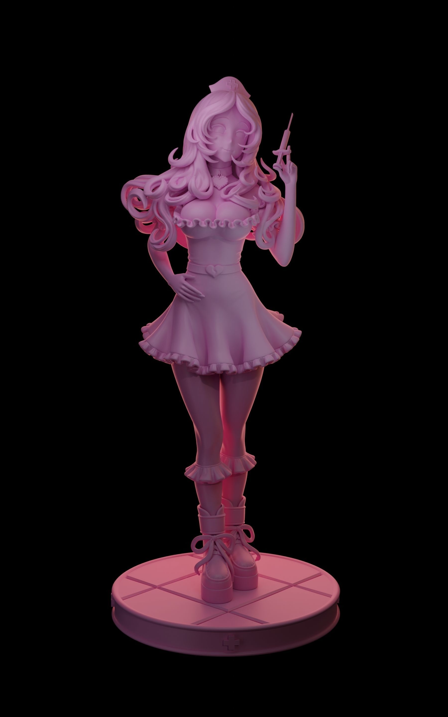 Nurse Anime Figurine 3D print model_2