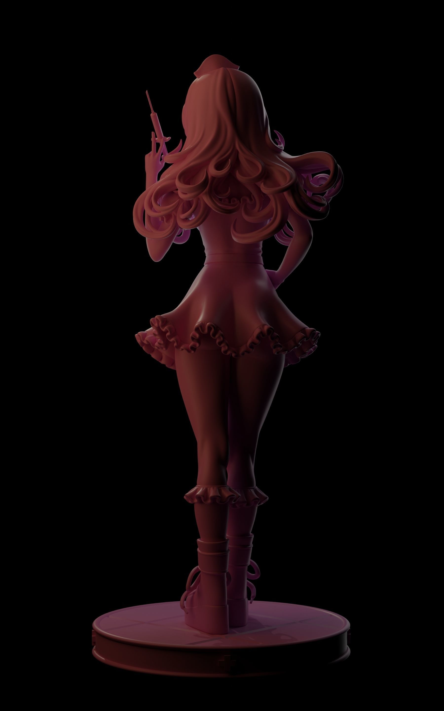 Nurse Anime Figurine 3D print model_3