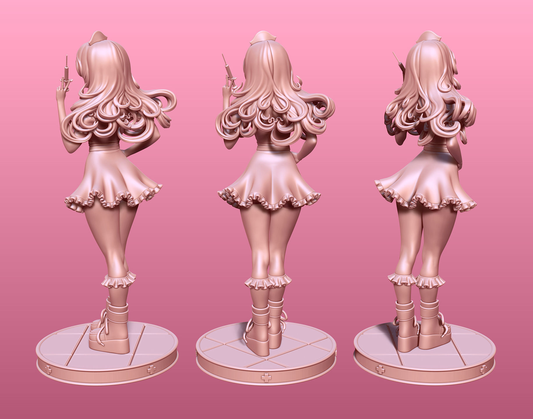 Nurse Anime Figurine 3D print model_5