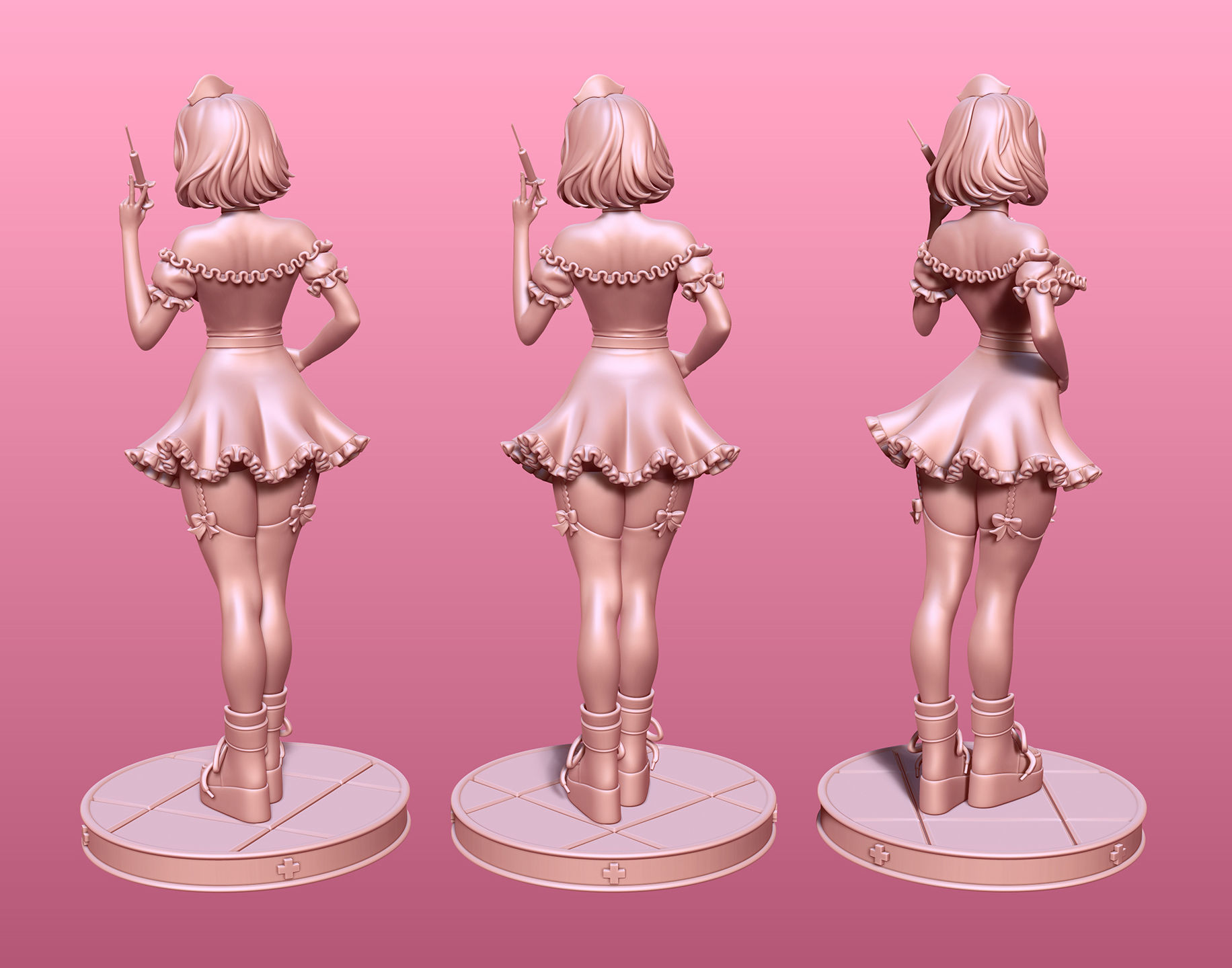 Nurse Anime Figurine 3D print model_7