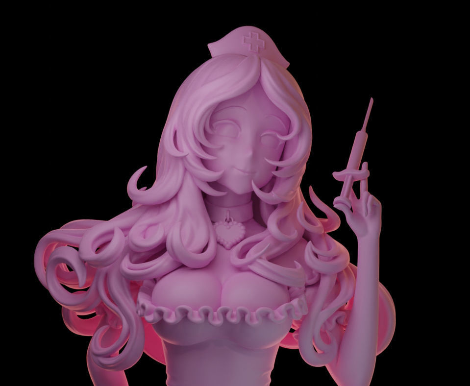 Nurse Anime Figurine 3D print model_1