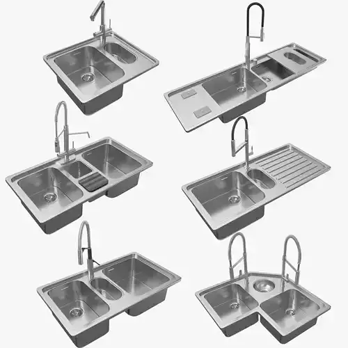 Collection of the Alpes-Inox Kitchen Sinks with Faucets 