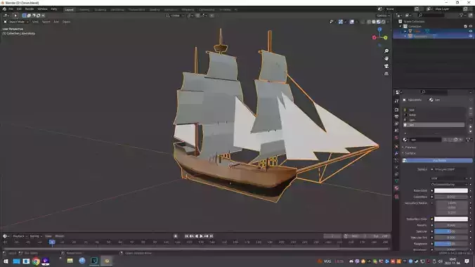 Low polly sailer ship