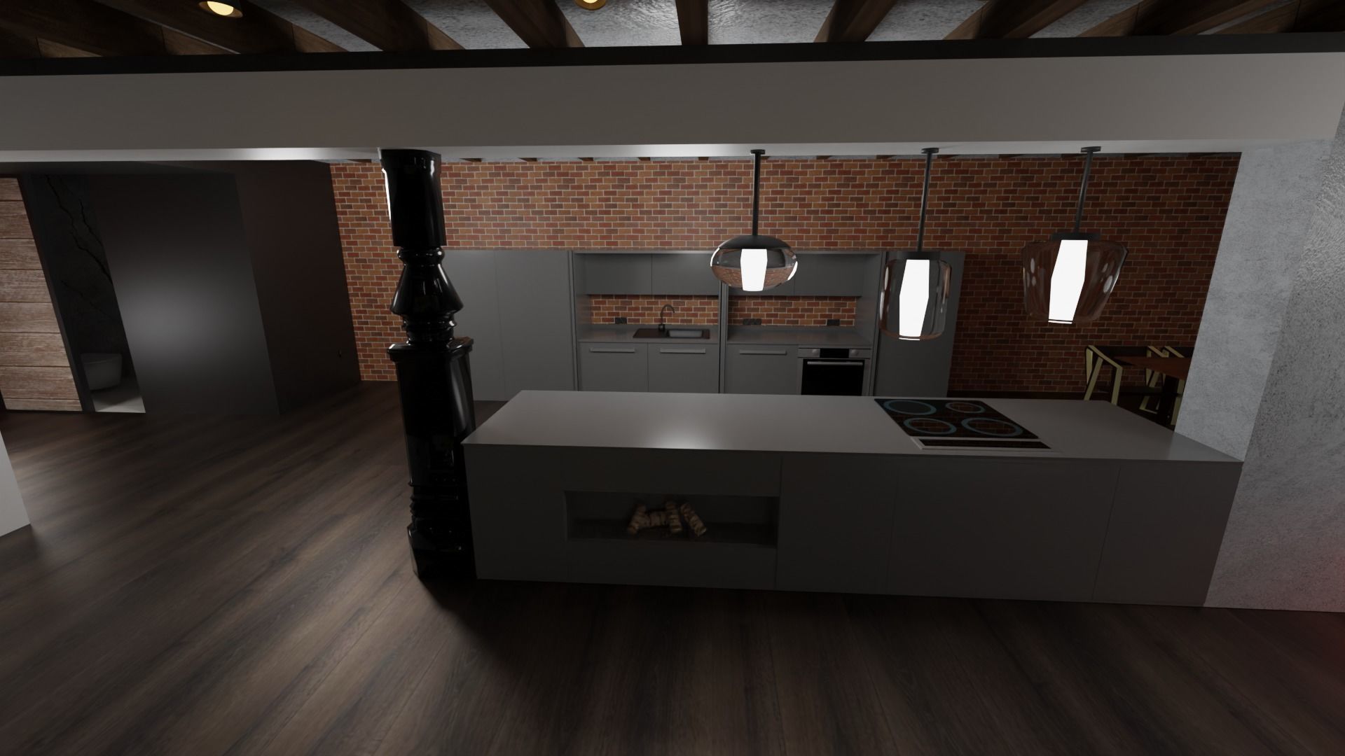 Loft house 3D model_12