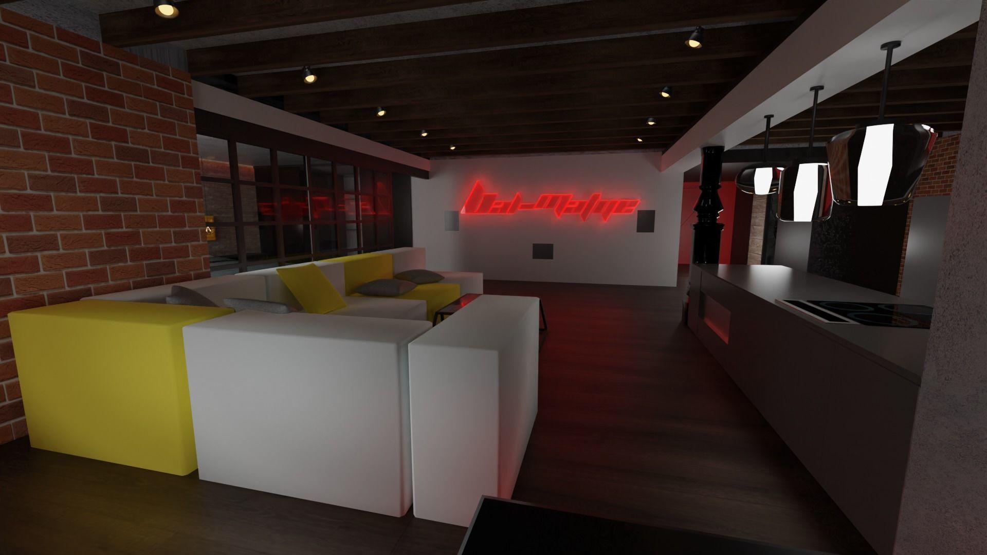 Loft house 3D model_4