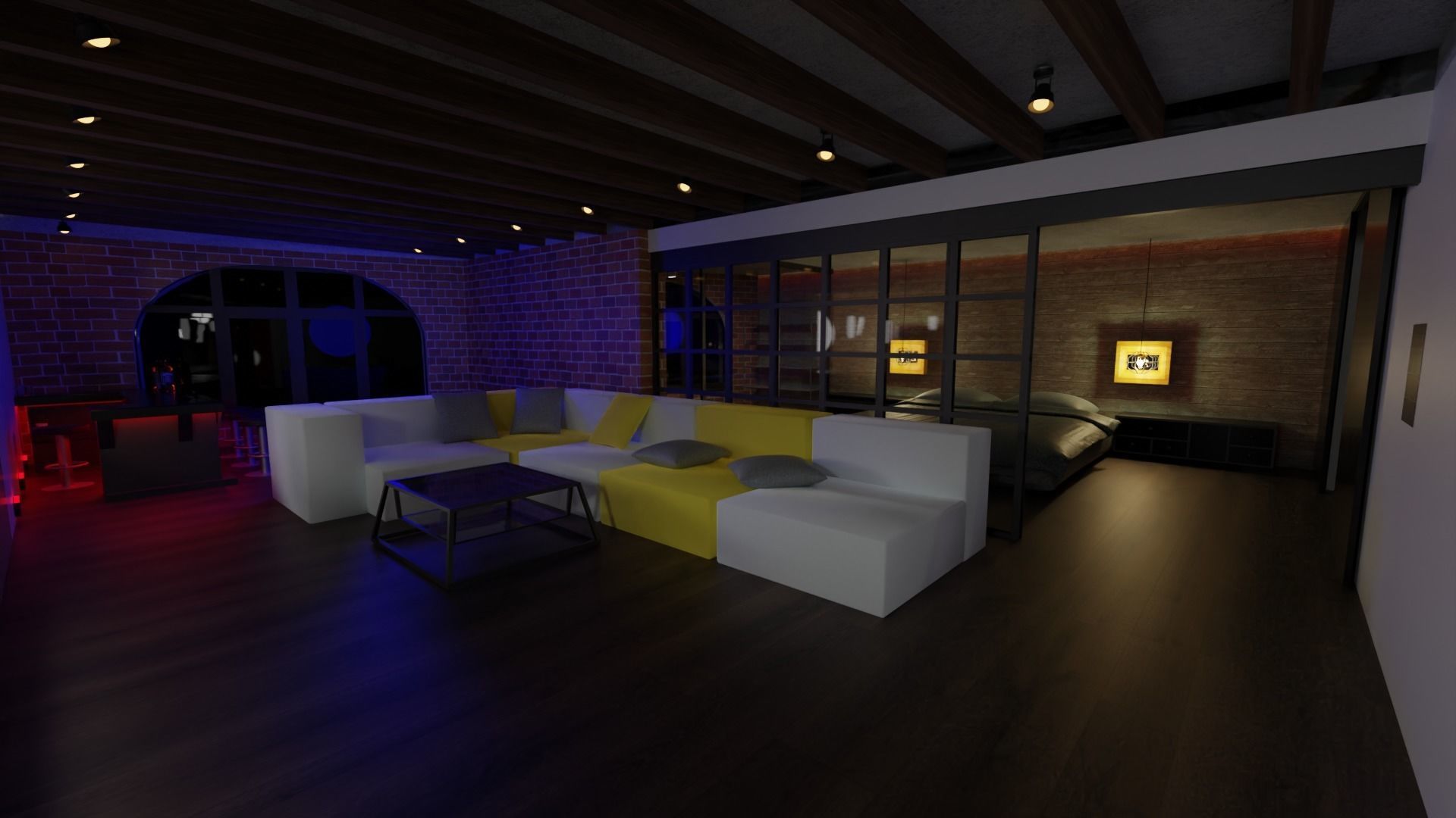 Loft house 3D model_2