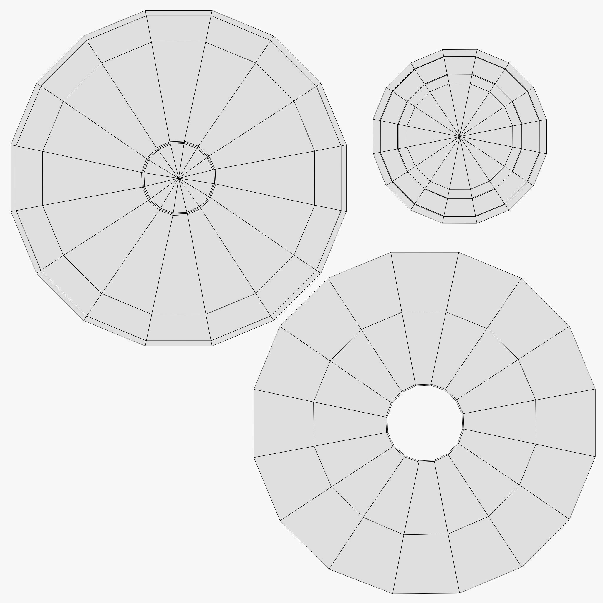 Geometric Bowl Low-poly 3D model_7