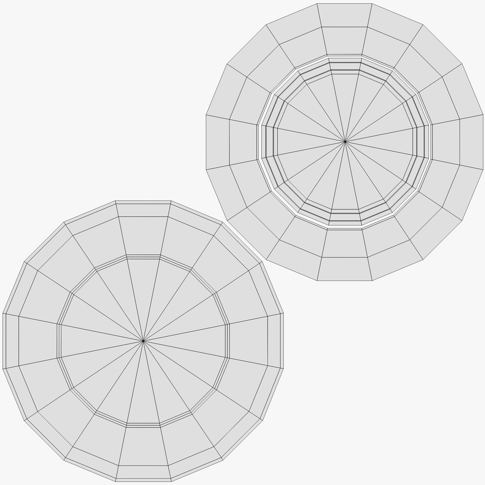 Geometric Dinner Plate Low-poly 3D model_7