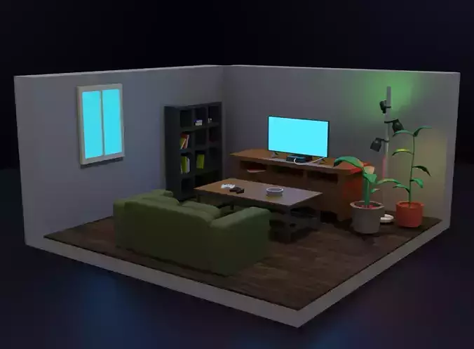Izometrik living room Blender