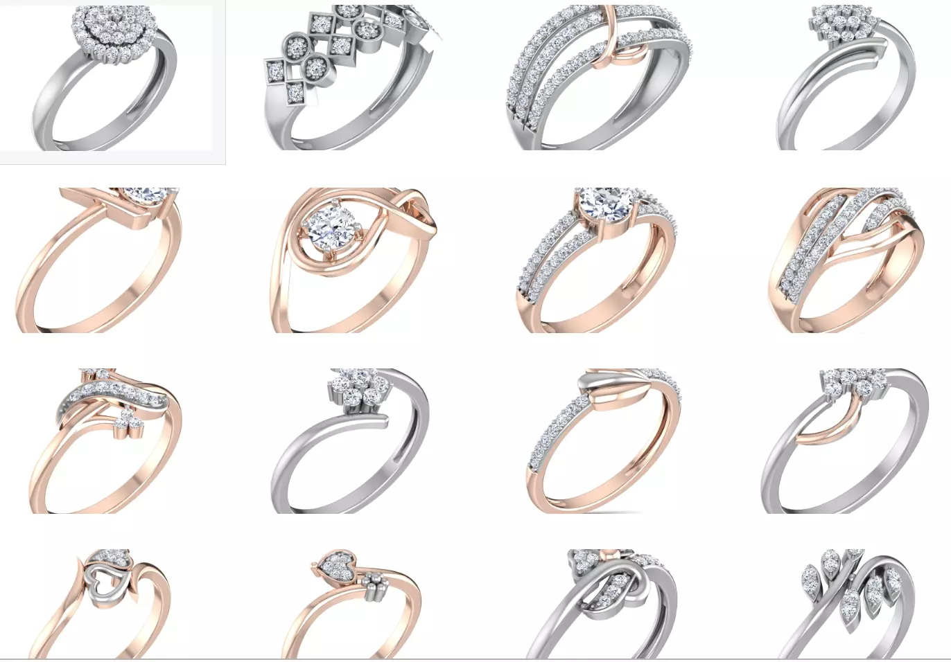 35 Diamond Ring 3dm stl renders details 3D Model Pack
