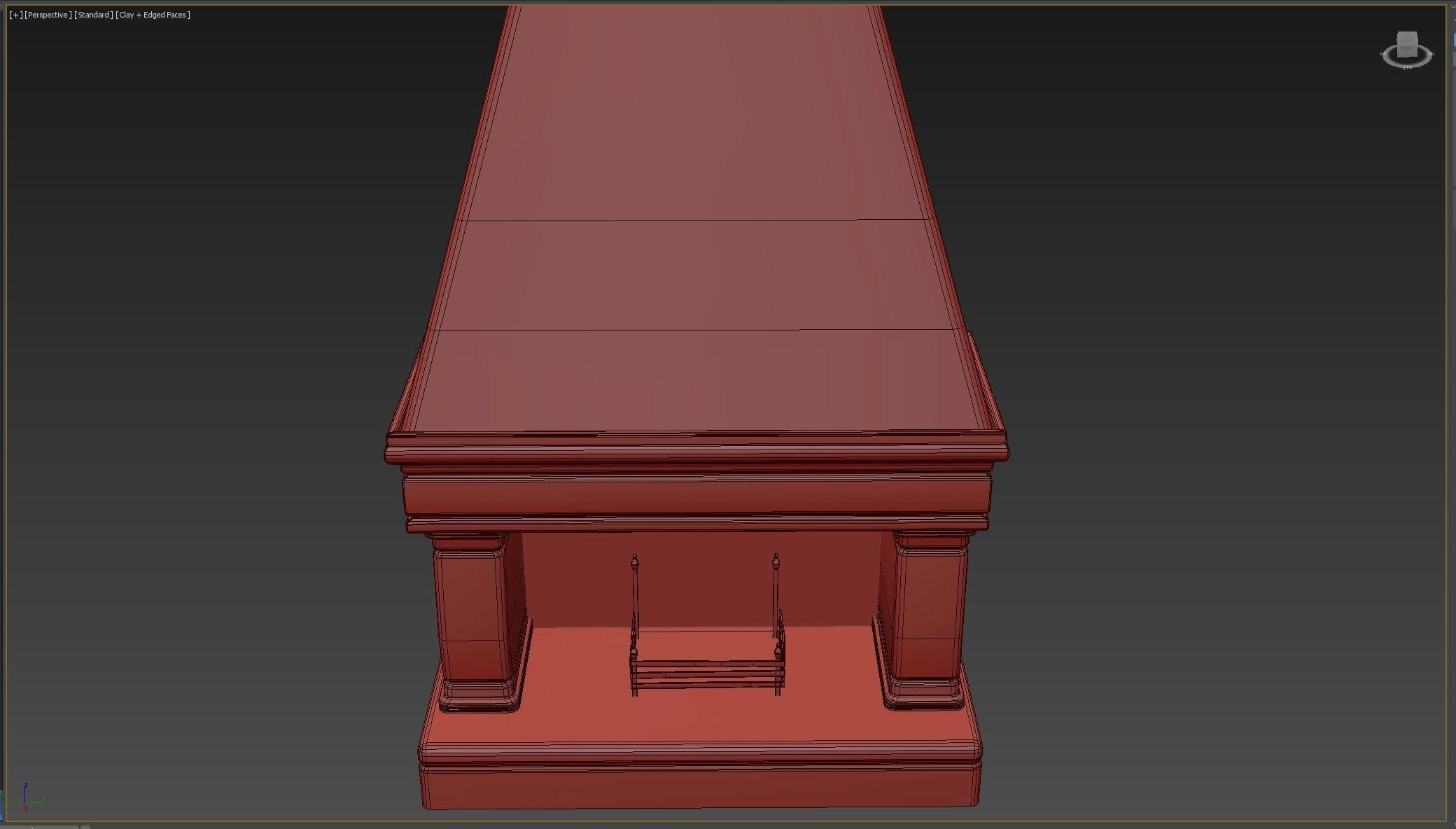 Medieval Fireplace Low-poly 3D model_5