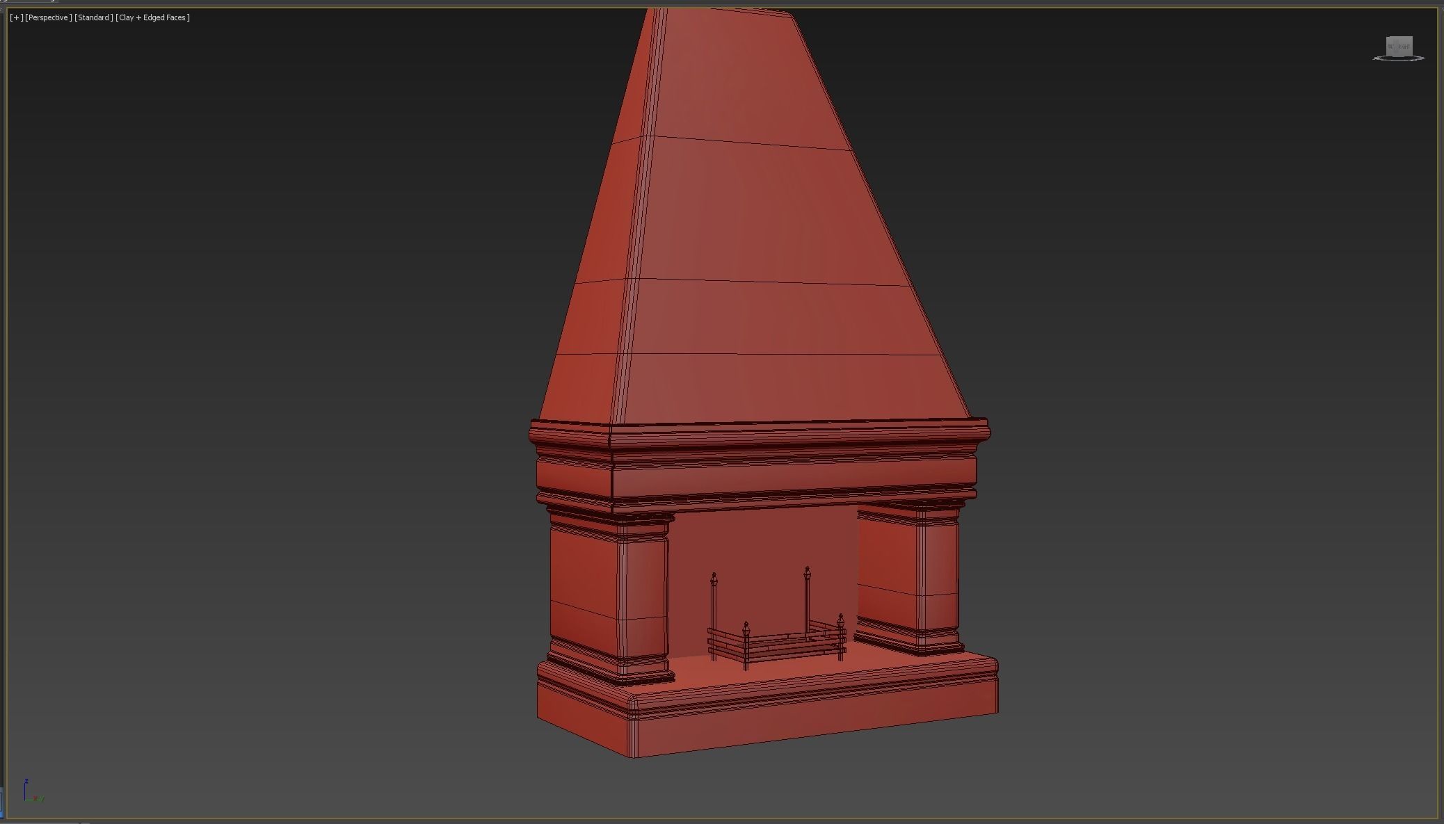 Medieval Fireplace Low-poly 3D model_6