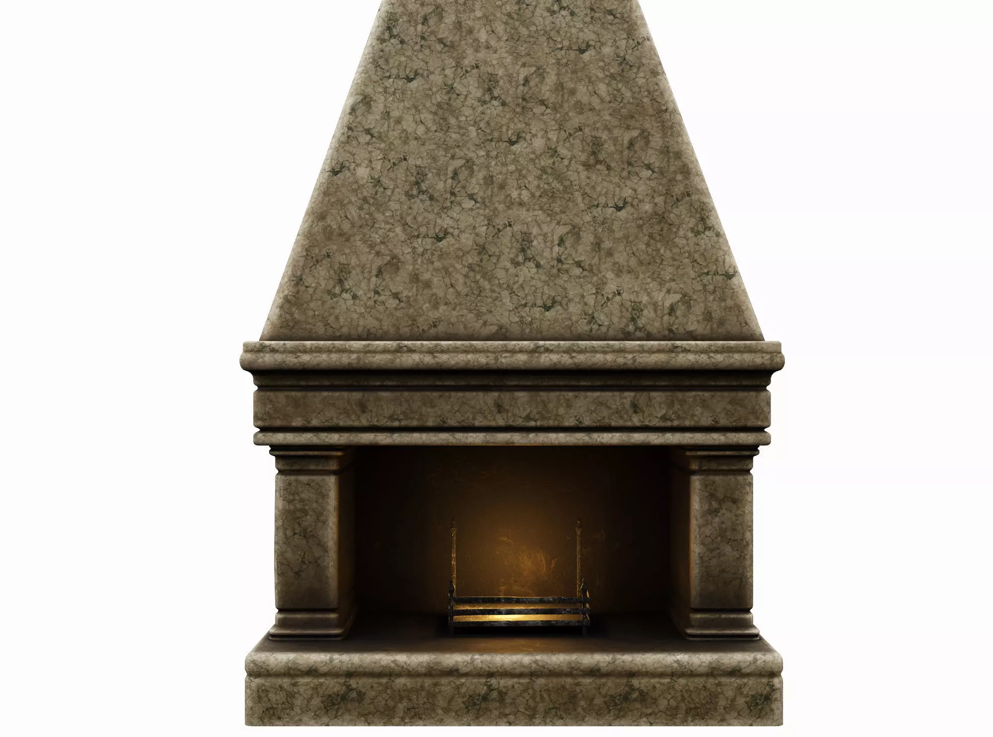 Medieval Fireplace Low-poly 3D model_0