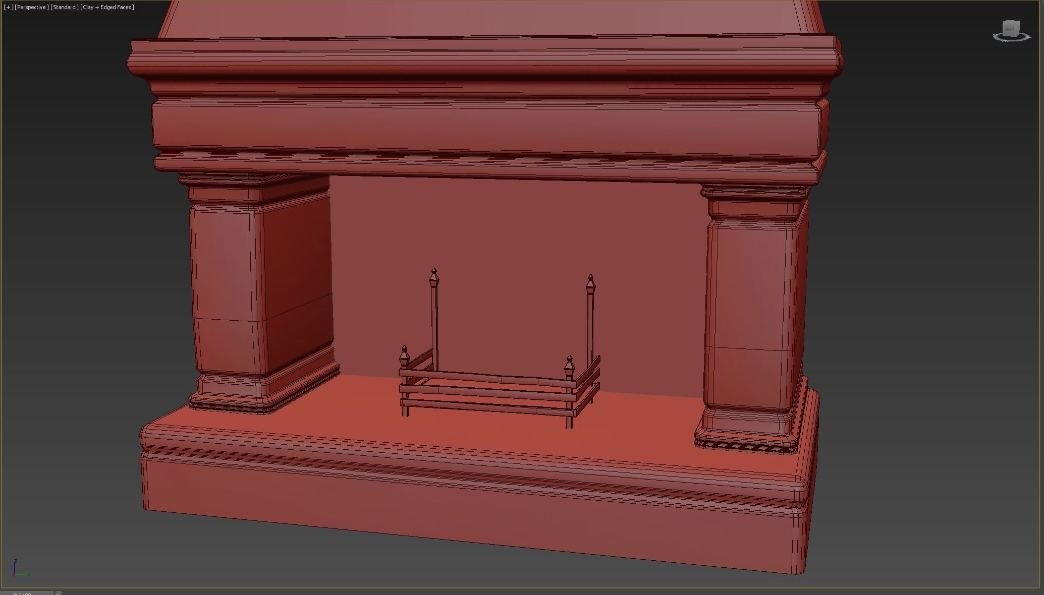 Medieval Fireplace Low-poly 3D model_7