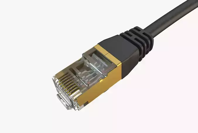 Rj45 UTP Ethernet Cable Detailed 3D model
