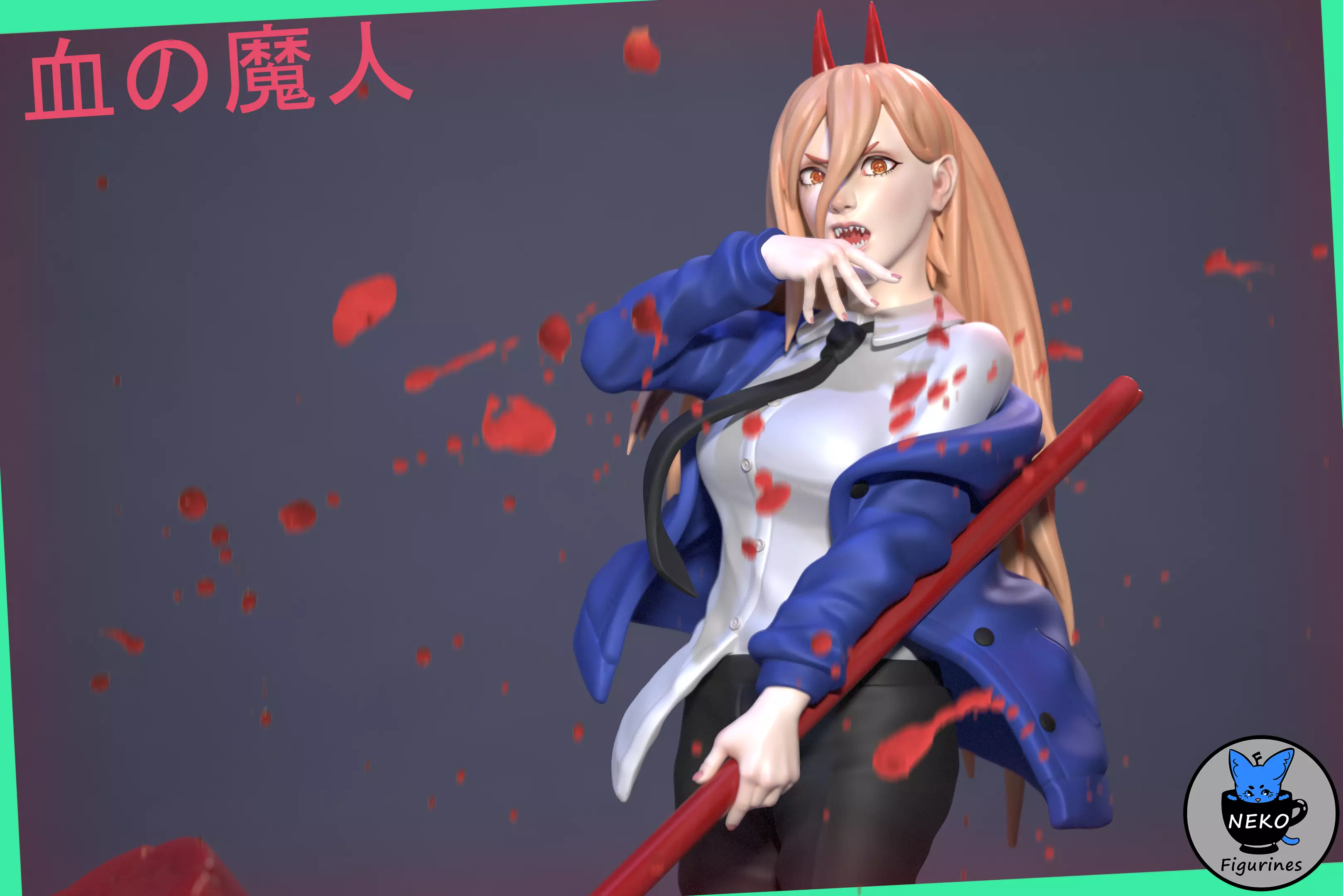 Power - STL ChainsawMan Anime Figurine for 3D Printing 3D print model