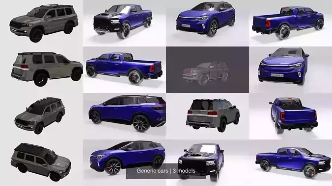 Generic cars 3D Model Collection