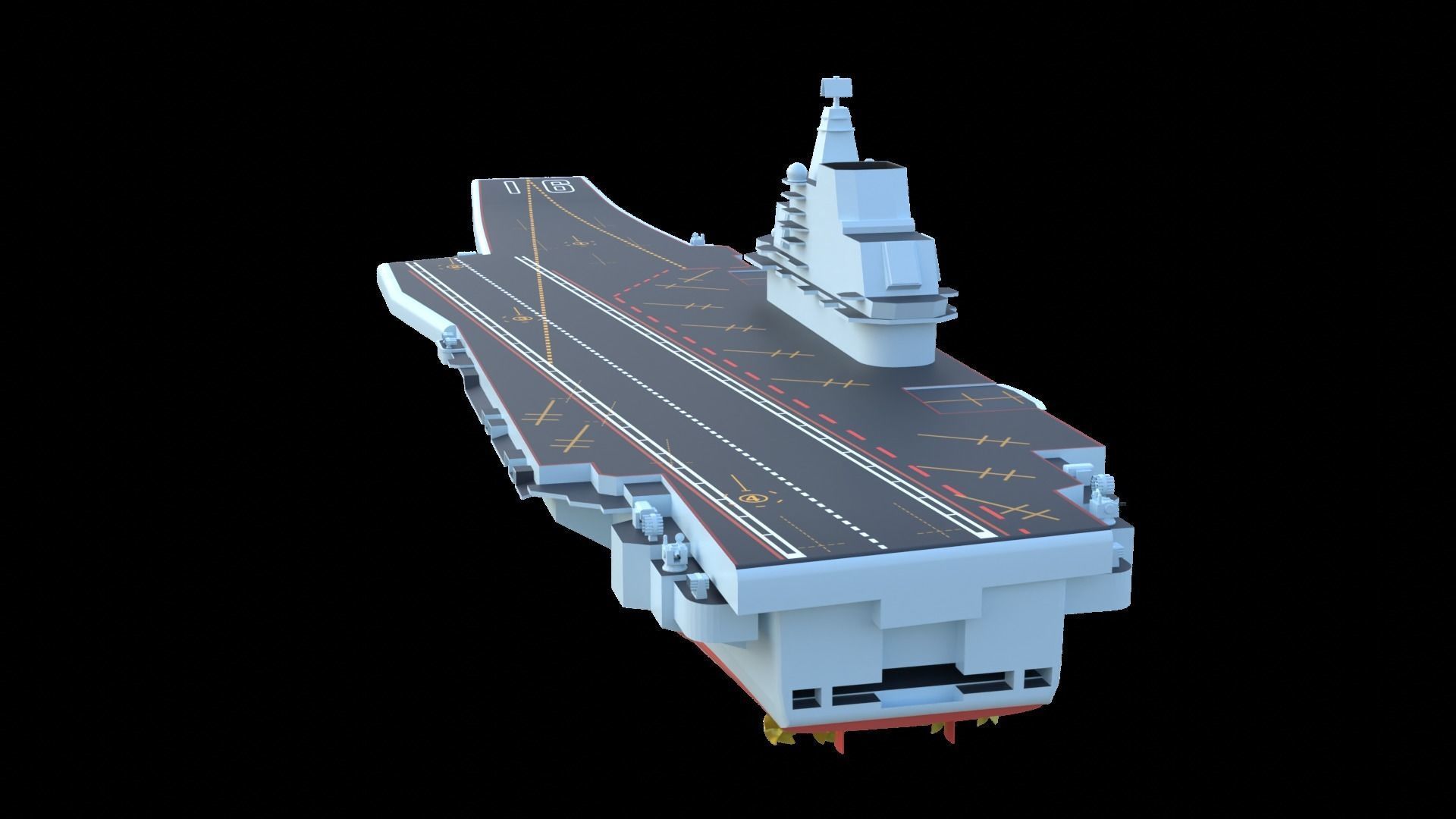 Type 001 Chinese aircraft carrier Liaoning Low poly  3D model_5