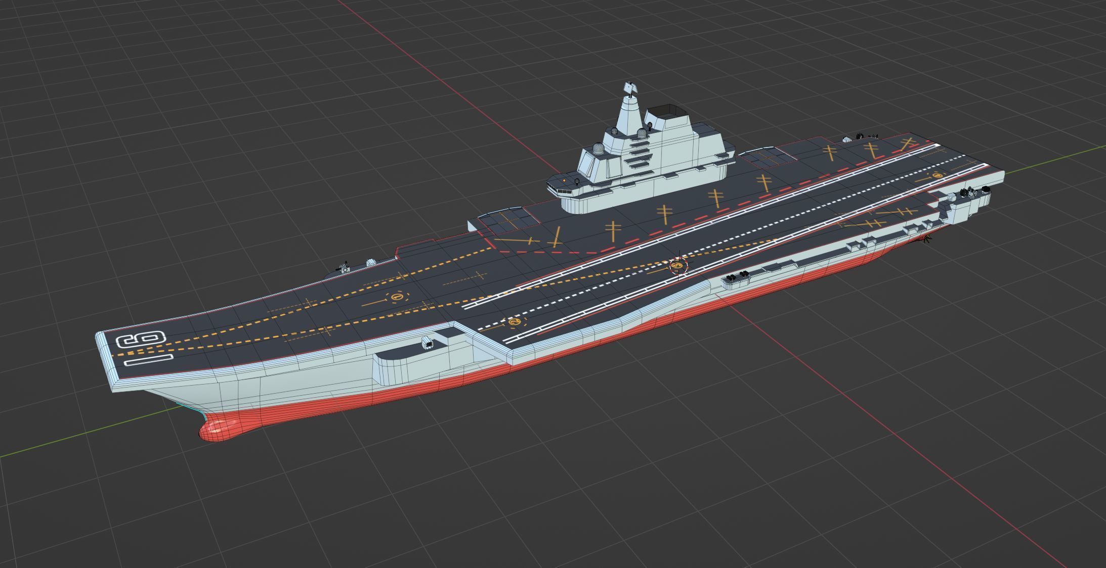 Type 001 Chinese aircraft carrier Liaoning Low poly  3D model_9