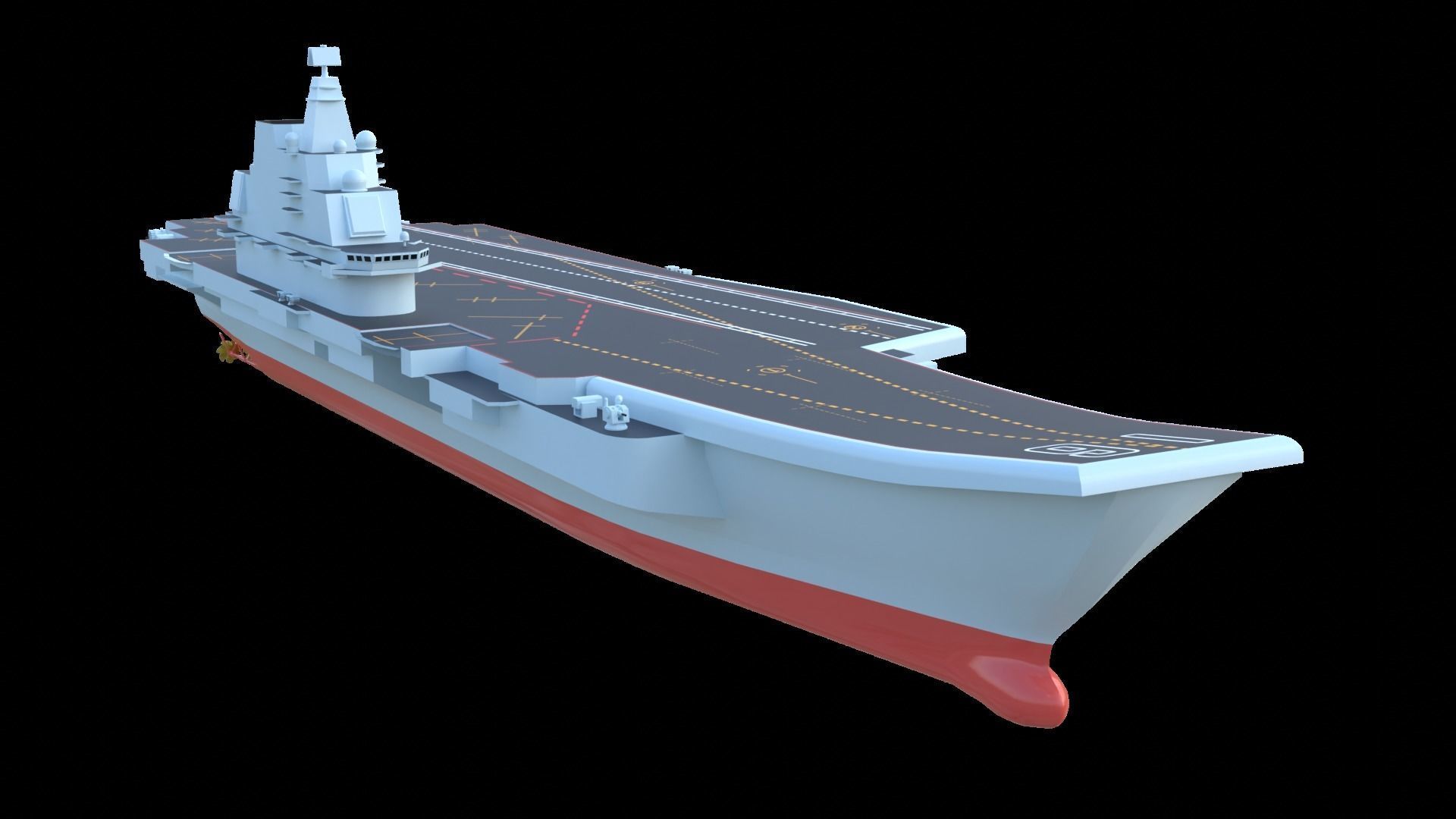 Type 001 Chinese aircraft carrier Liaoning Low poly  3D model_7