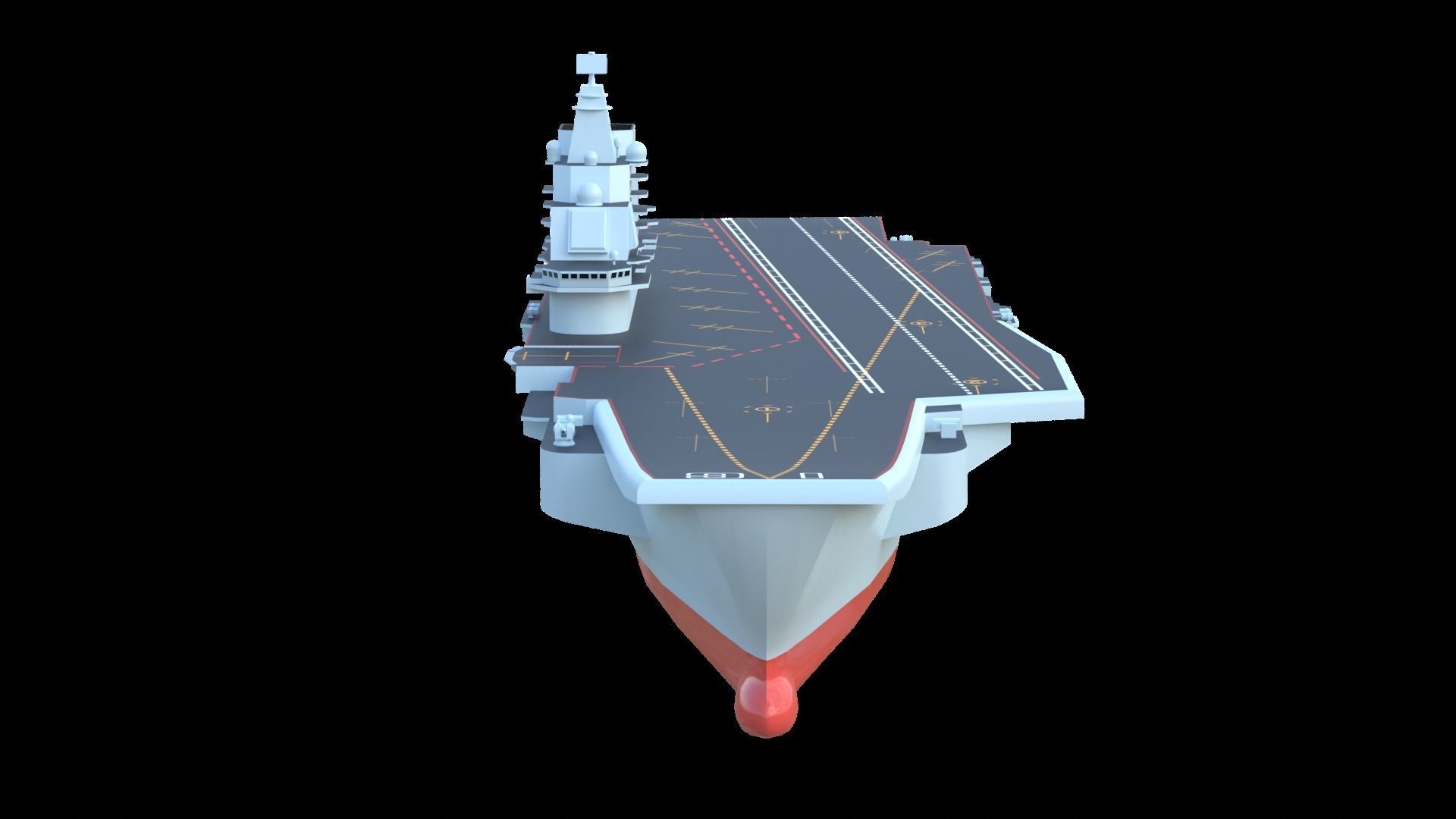 Type 001 Chinese aircraft carrier Liaoning Low poly  3D model_2