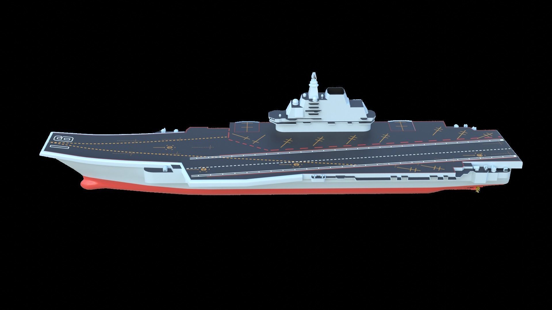 Type 001 Chinese aircraft carrier Liaoning Low poly  3D model_3