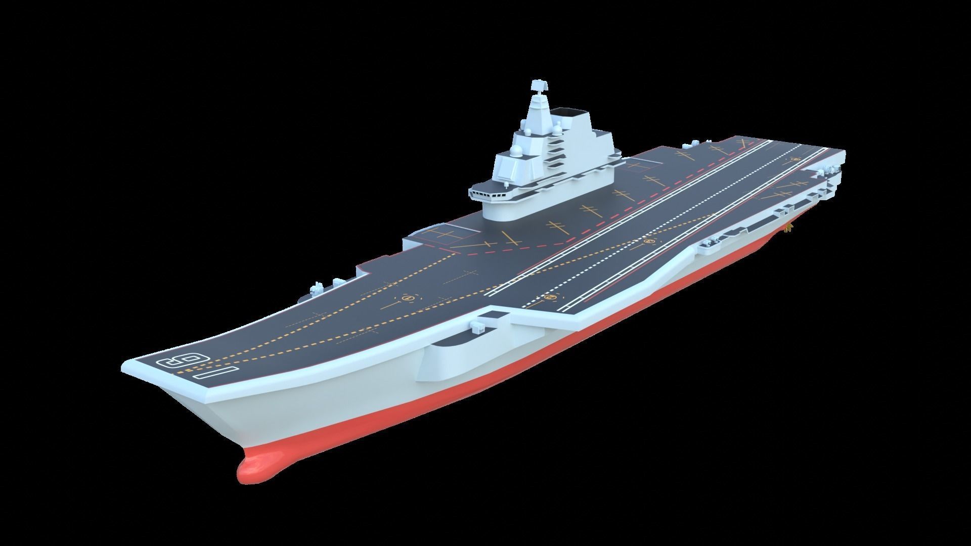 Type 001 Chinese aircraft carrier Liaoning Low poly  3D model_1