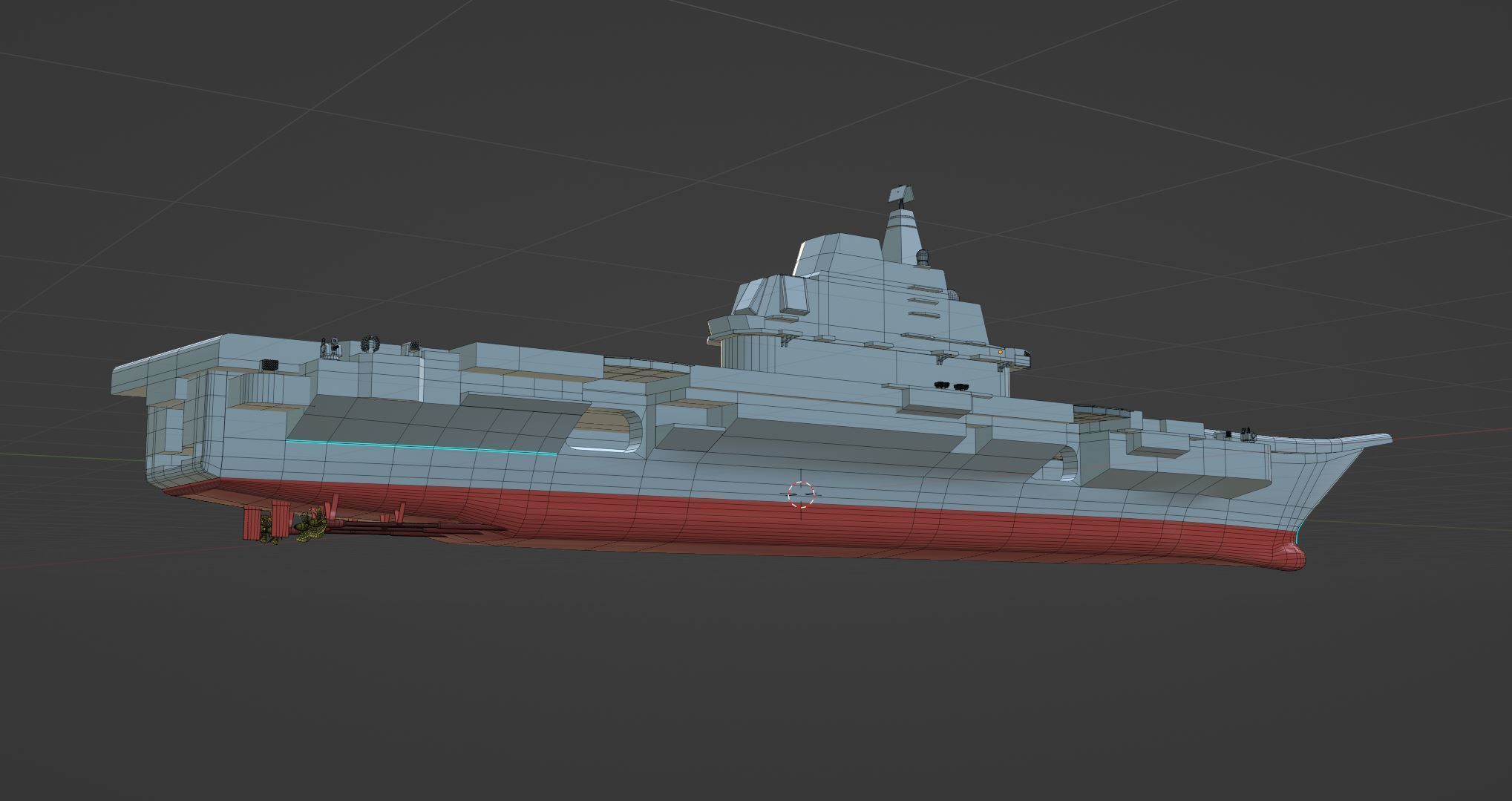 Type 001 Chinese aircraft carrier Liaoning Low poly  3D model_10