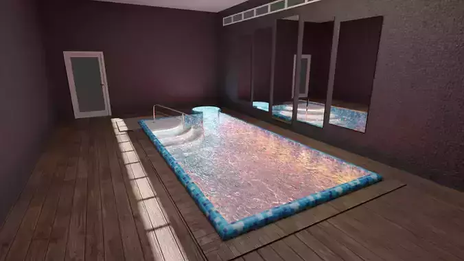 Pool with hot tub