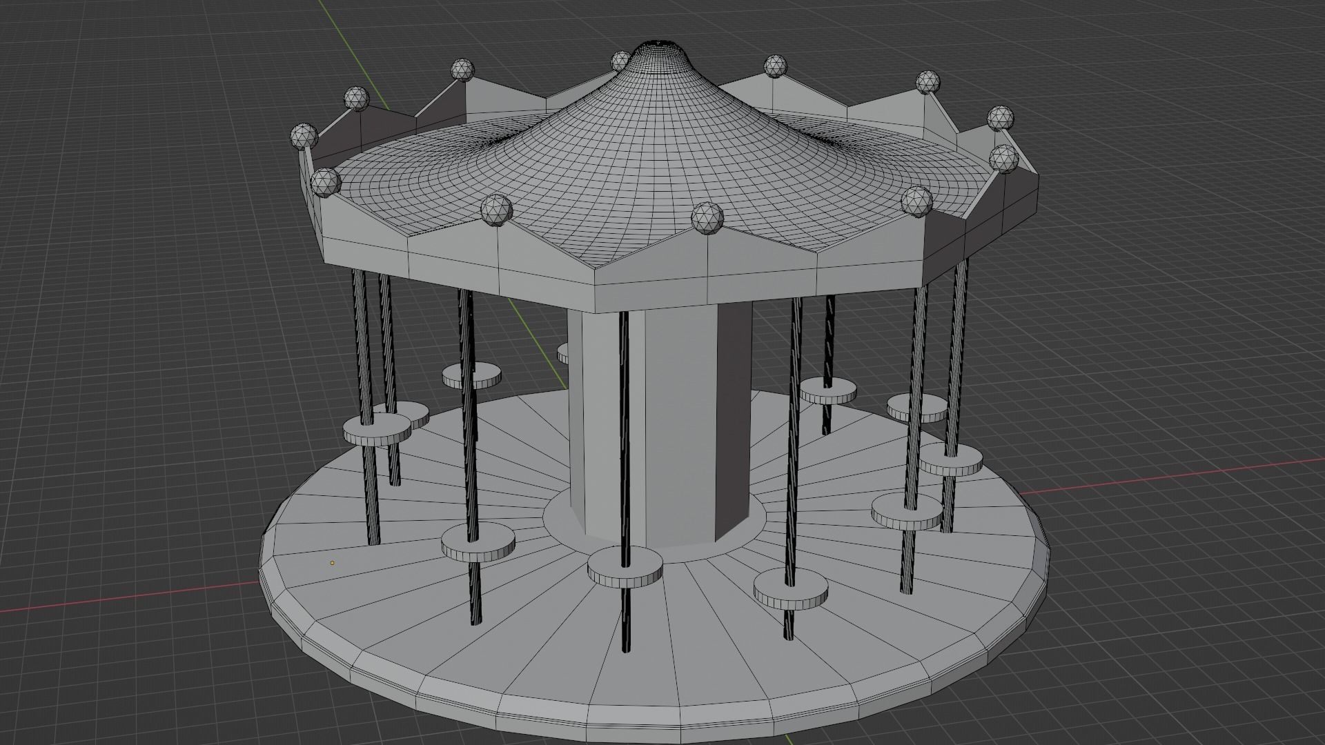 Carosuel for Funfair Free low-poly 3D model_3