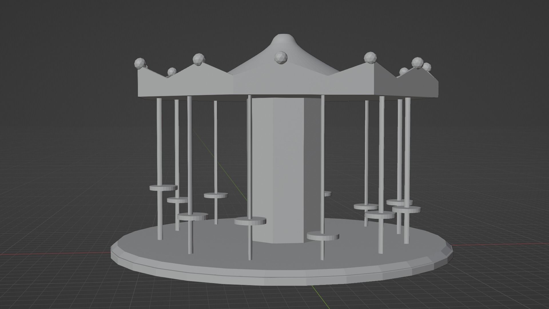 Carosuel for Funfair Free low-poly 3D model_2