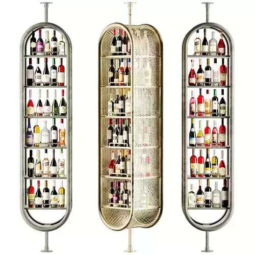 Modern rack in a restaurant with alcohol