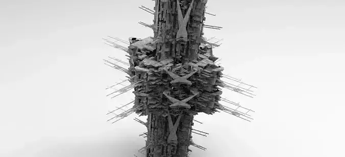 Sci-Fi City dystopia Mega city colony 3