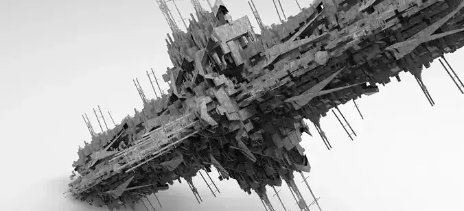 Sci-Fi City dystopia Mega city colony 4