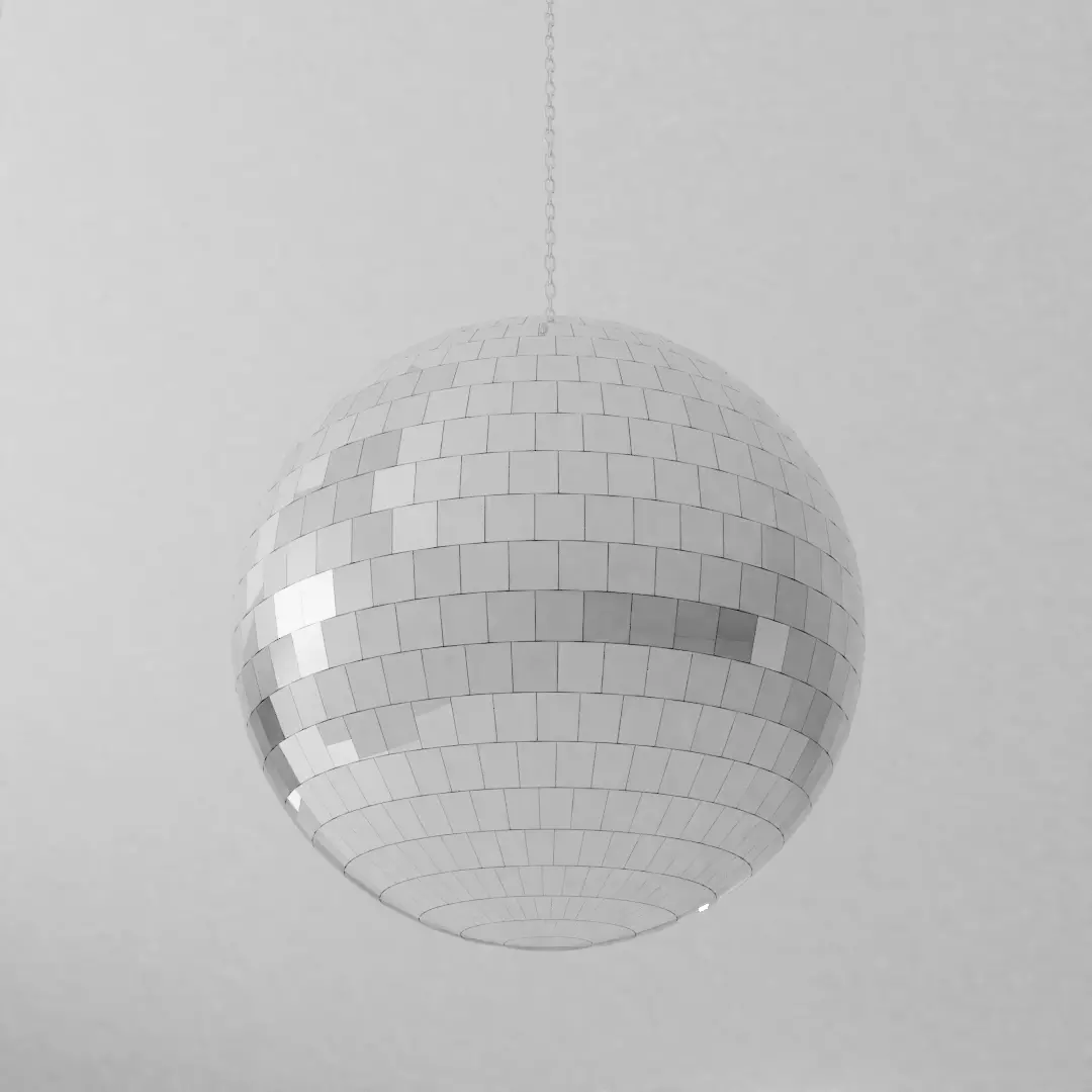 Disco Ball with chain 3D model_0