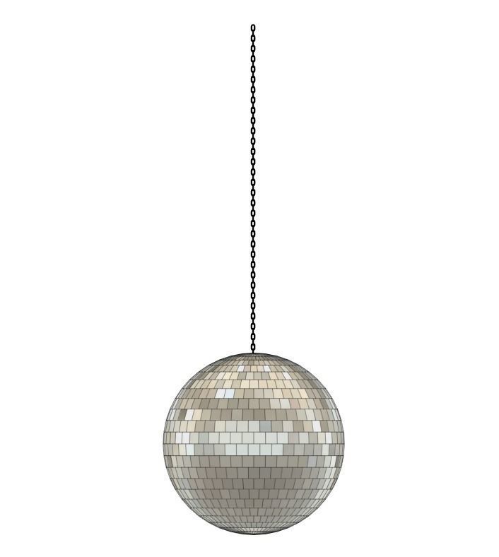 Disco Ball with chain 3D model_2