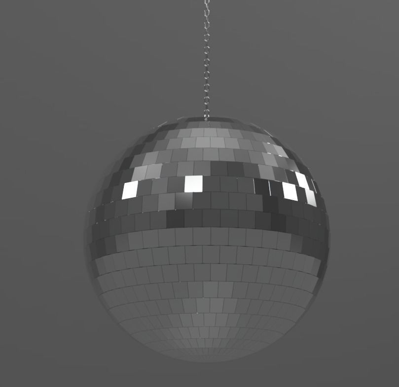 Disco Ball with chain 3D model_3