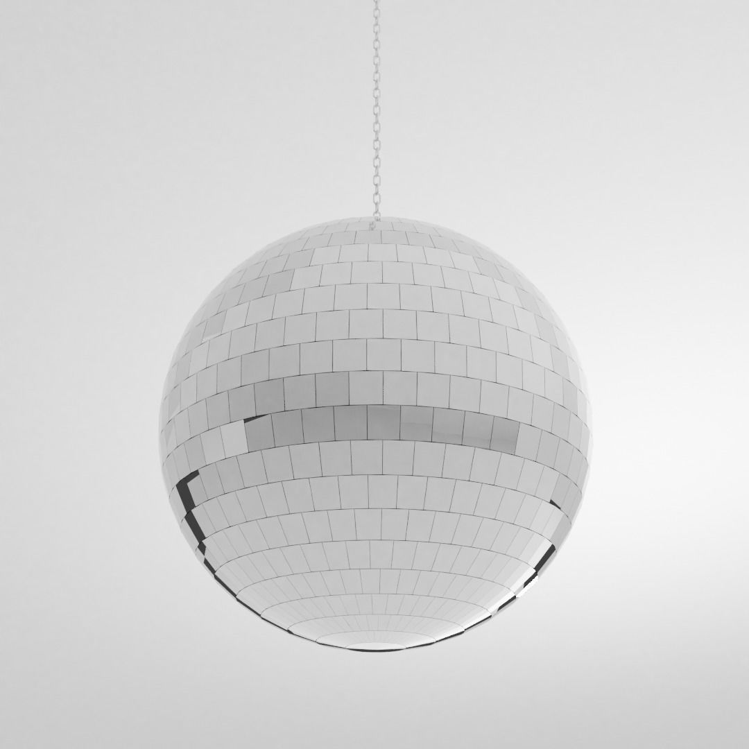Disco Ball with chain 3D model_1