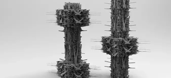 Sci-Fi City dystopia Mega city colony 2 designs 