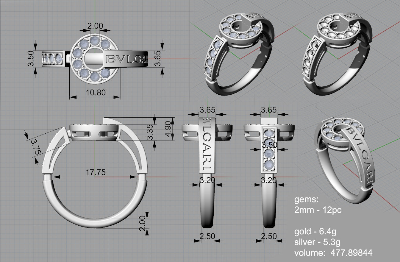 3d model ring Bulgari 3D print model_2